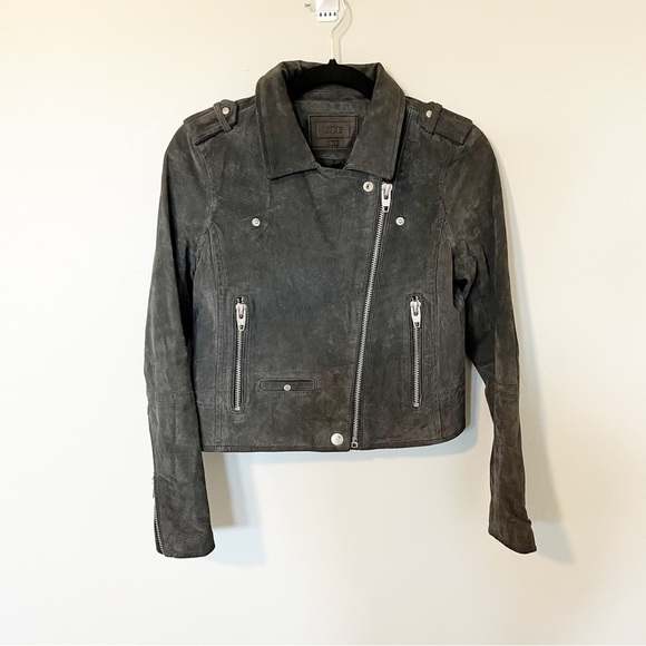 SL8 blank nyc gray suede leather moto jacket women’s xsmall - Picture 2 of 10